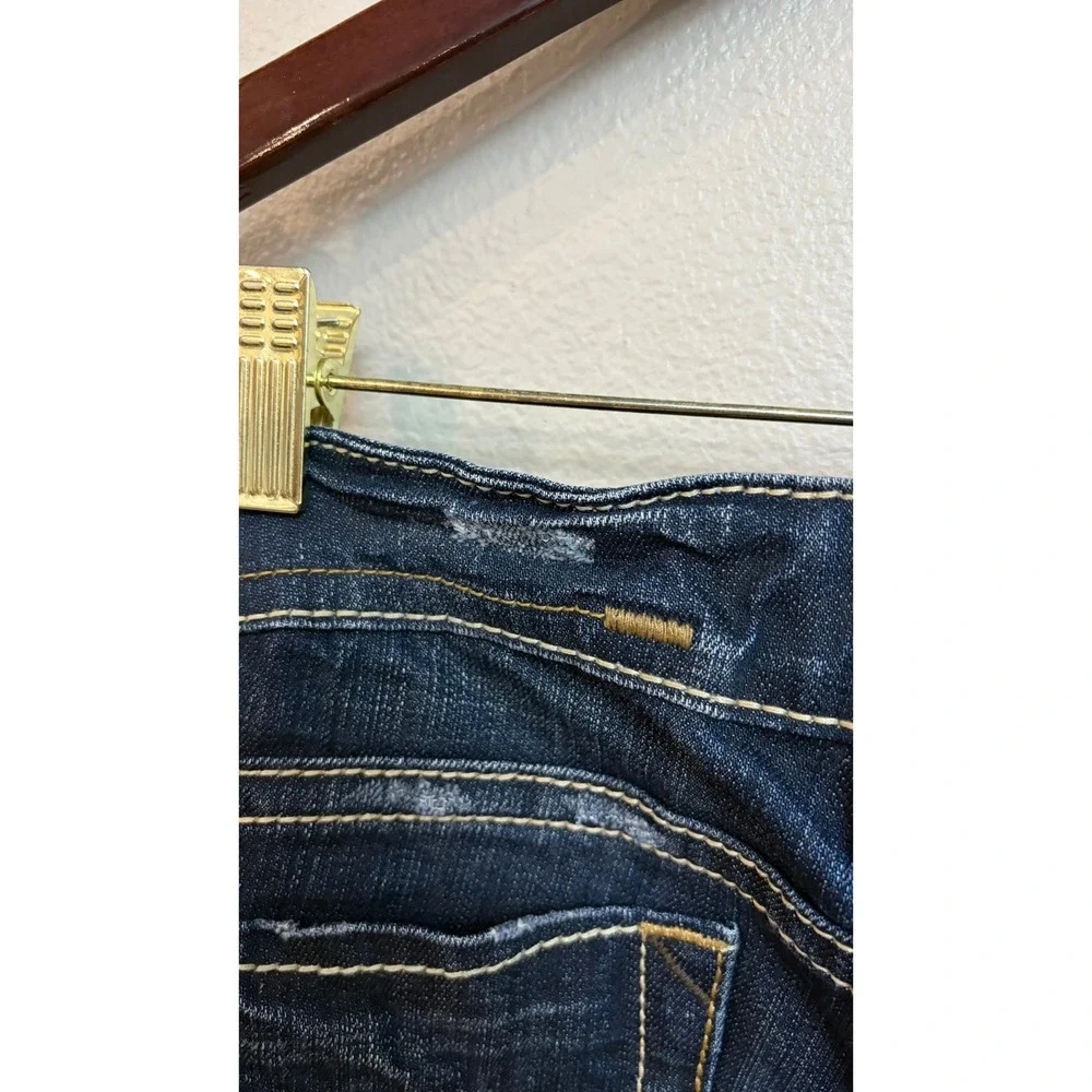 MEK Denim‎ Henderson Bootcut Jeans 28 Dark Wash Distressed Y2K W1HENDB2 DKBLU